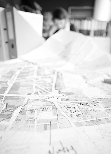 Pläne von Gemeinden für Ortsansichten und Bebauunen