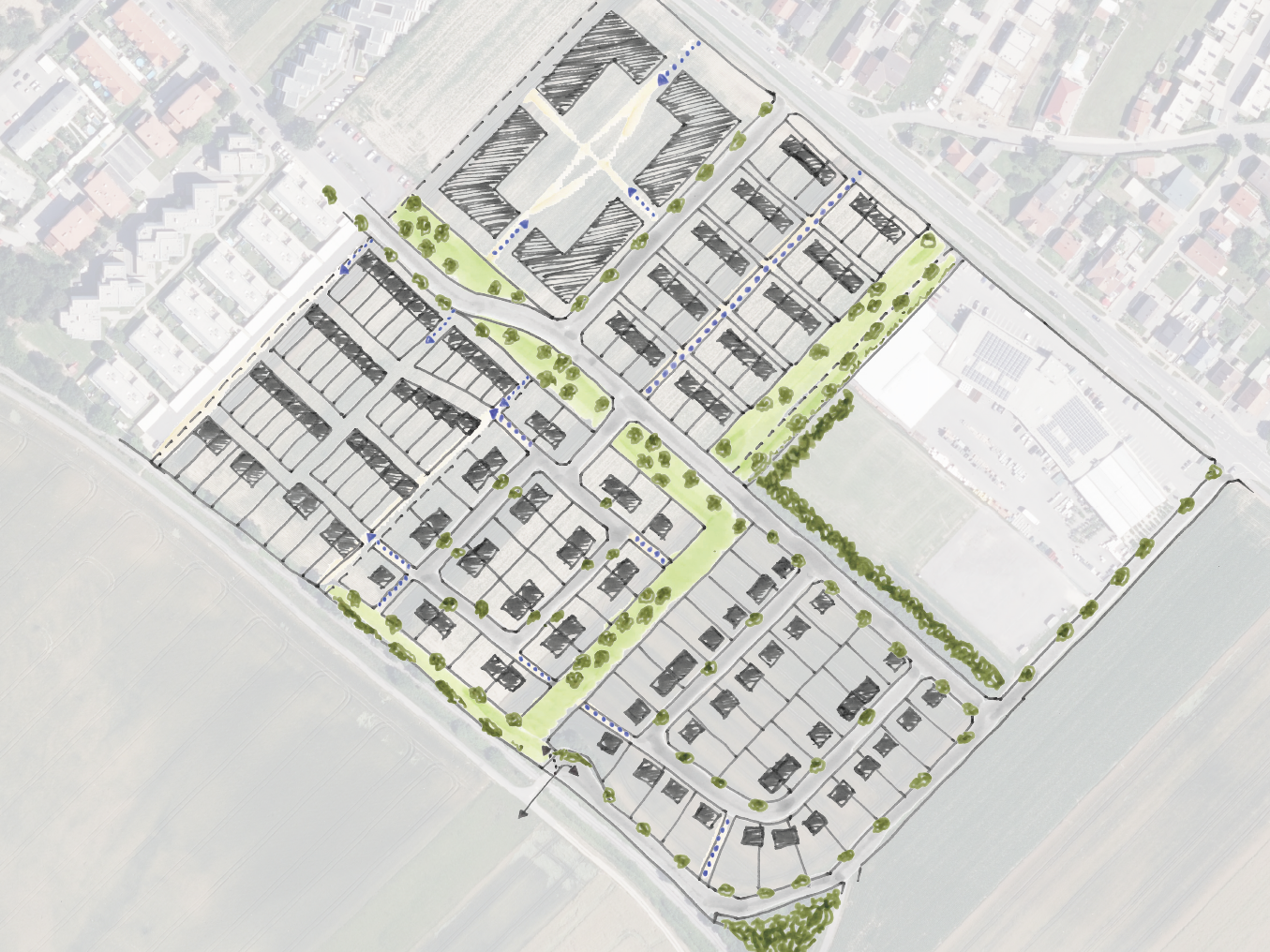 Grosses Feld Gesamtzusammenstellung